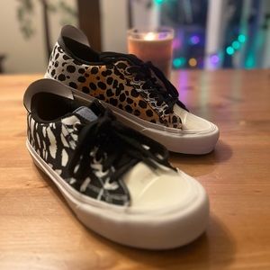 Straye Low Top Cheetah/Zebra/Denim Skate Shoes *NEVER WORN*